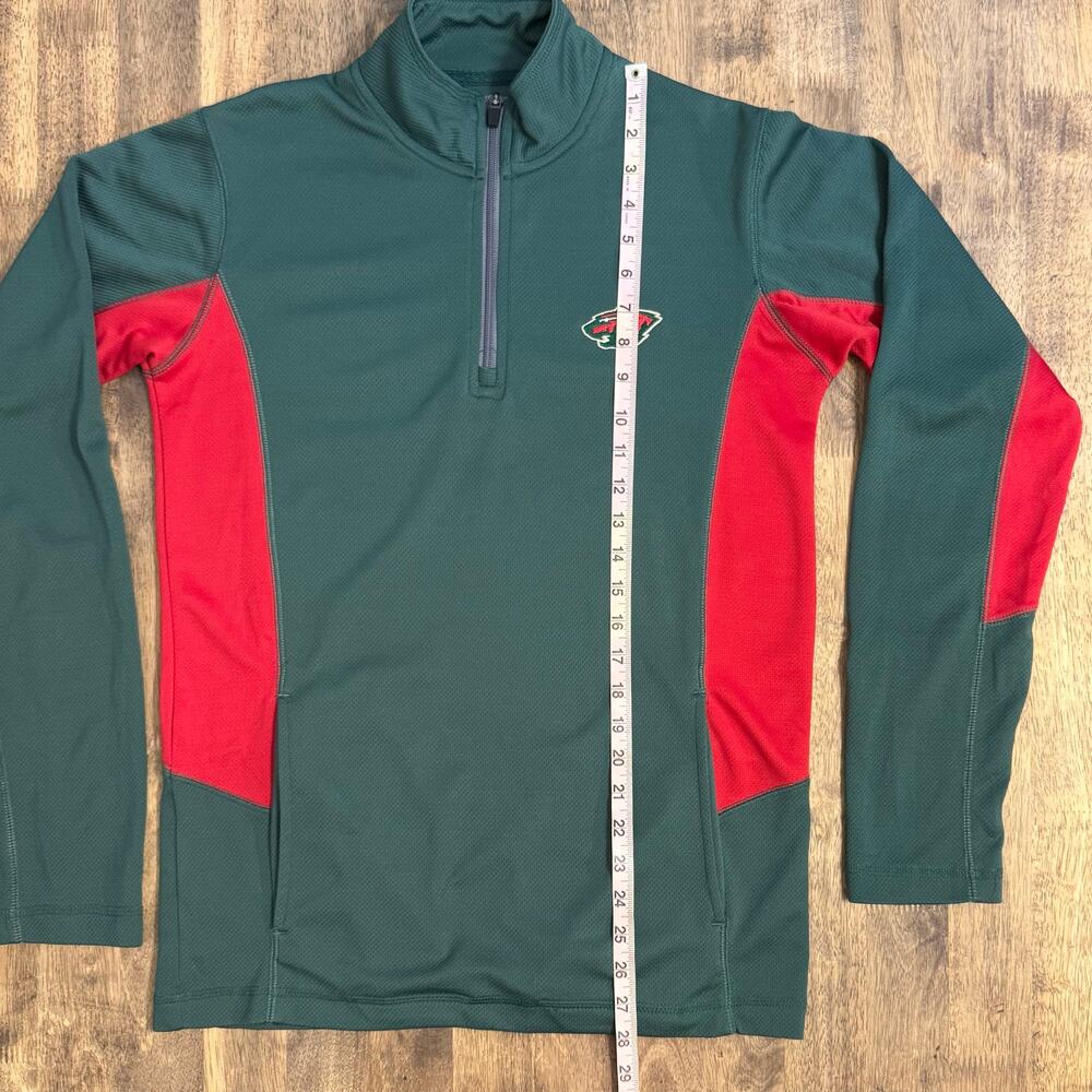 Minnesota Wild Pullover Hockey NHL 1/4 Zip Embroidered Mesh Size Unisex Medium - Picture 6 of 10
